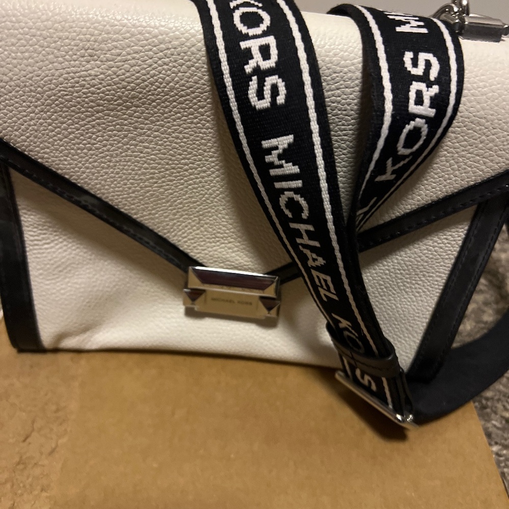 Michael Kors white and black purse